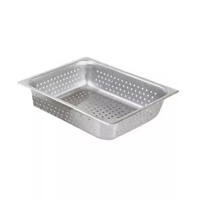 1/2-Size Perforated Stainless Steel Food Pan 4" Deep