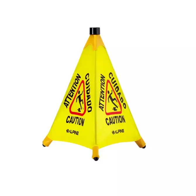 Alpine Industries 498-20 3-Sided Pop-Up Wet Floor Caution Sign