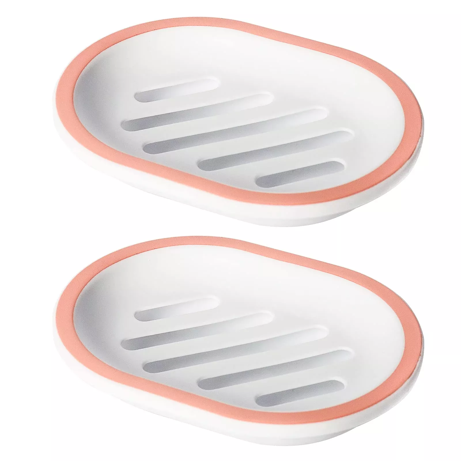 TOPSKY 2-Pack Soap Dish with DrainSoap HolderSoap SaverEasy CleaningDryStop Mushy Soap (White)